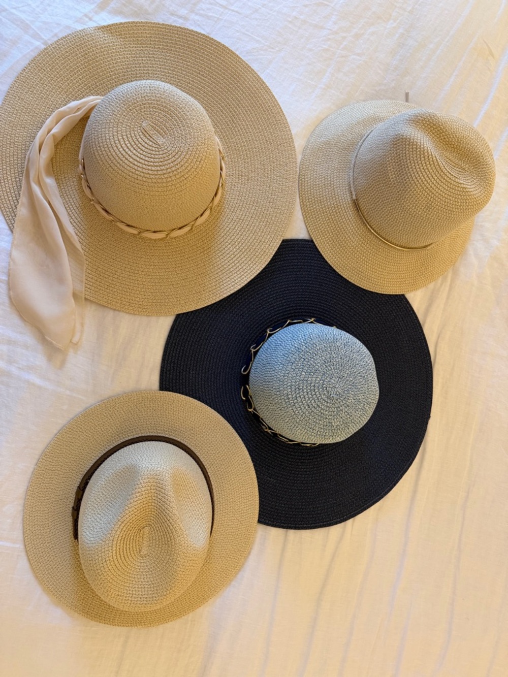 Assorted Straw Sun Hats - Neutral Beach Styles